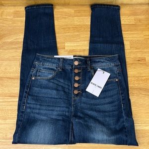Black Label High Rise Button Down Skinny Jeans